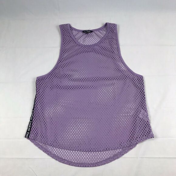 BEBE SPORT WOMEN'S Sport Open Mesh Tank Top Size XL Color Lavender - Picture 2 of 8